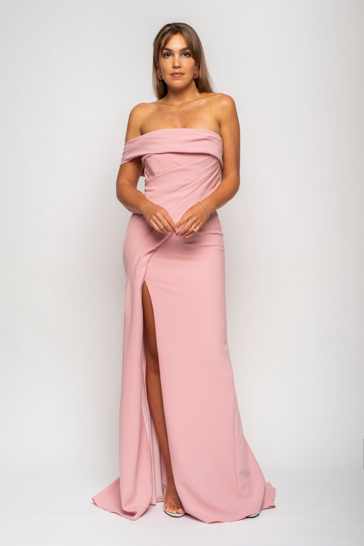 Marchesa Draped Strapless Evening Gown