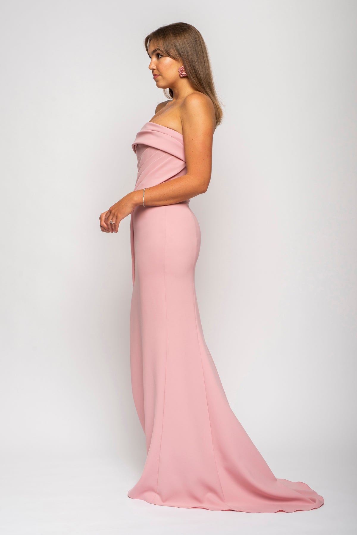 Marchesa Draped Strapless Evening Gown