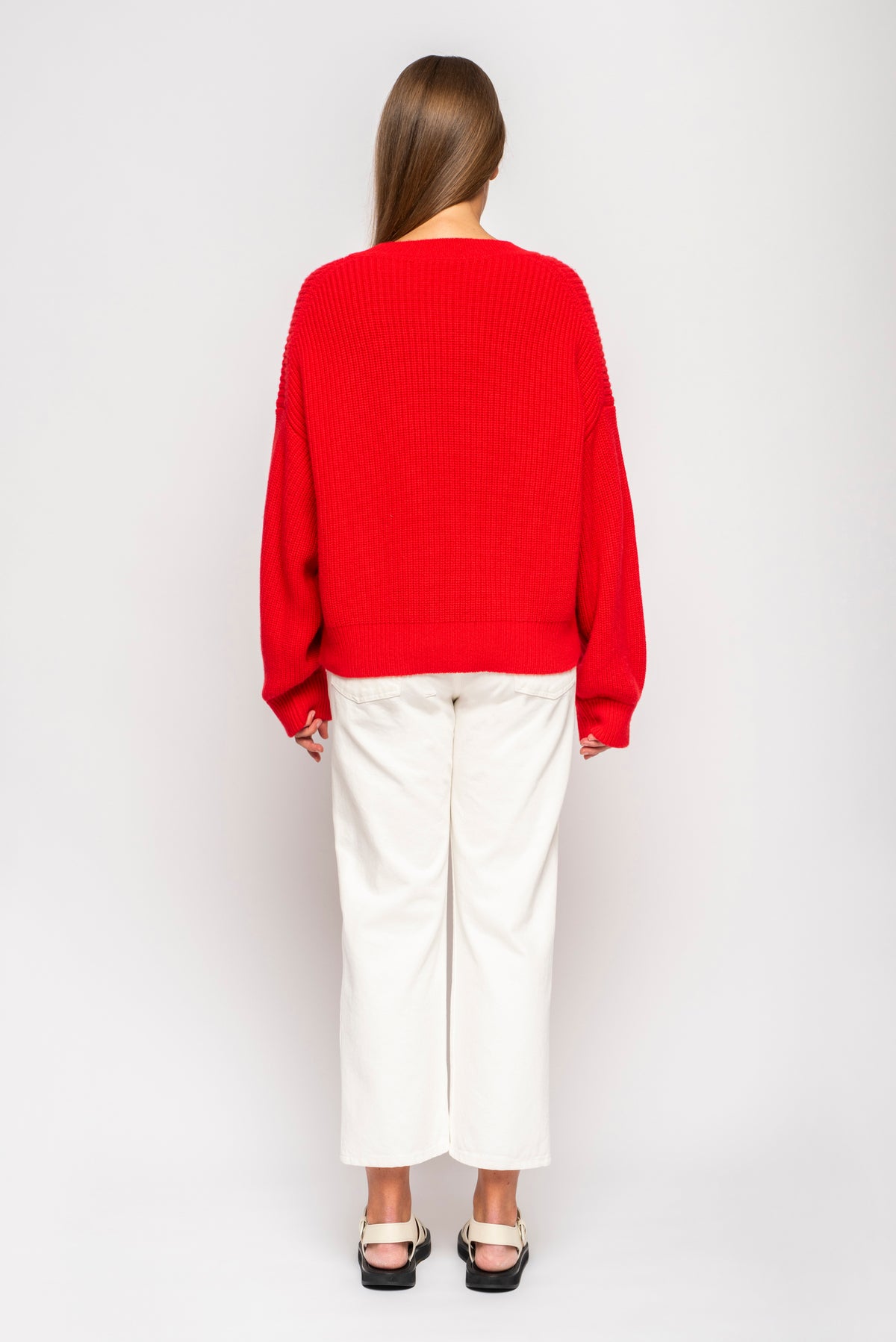 The Row Red Gaiola Cropped Cashmere Knit