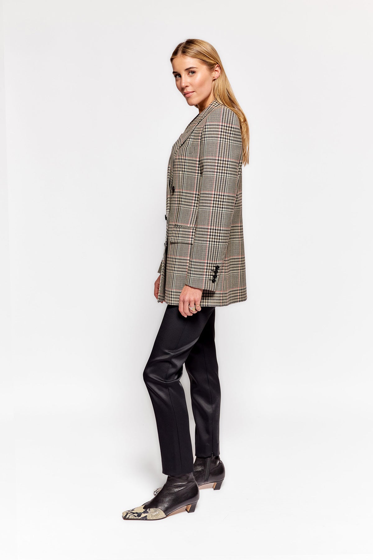 Chloé Plaid Double Breasted Blazer