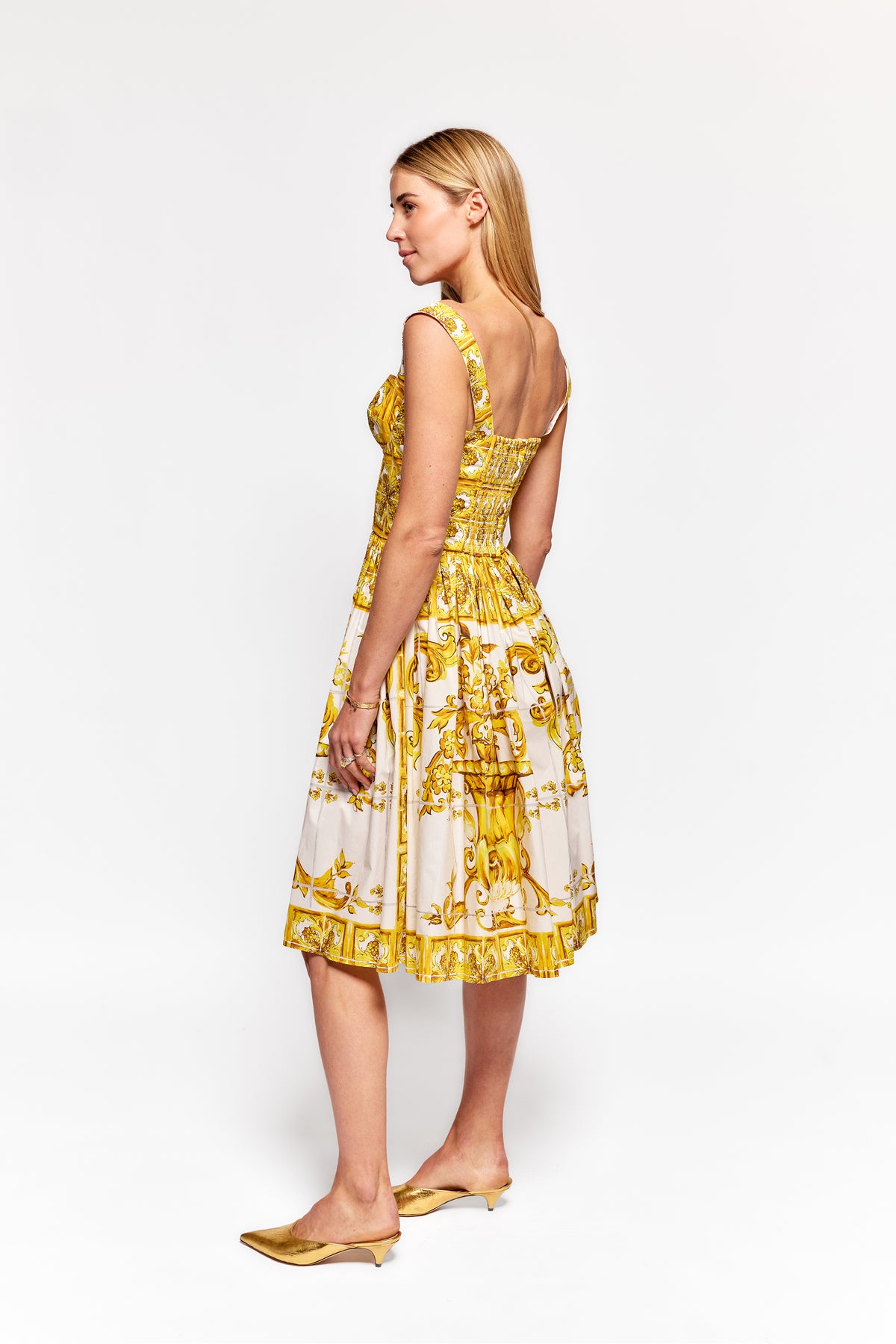 Dolce &amp; Gabbana Bustier Maiolica Midi Dress