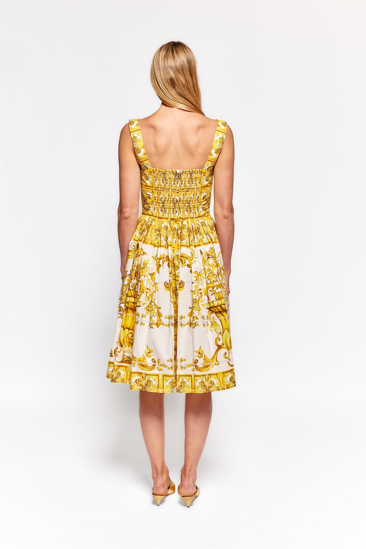 Dolce &amp; Gabbana Bustier Maiolica Midi Dress