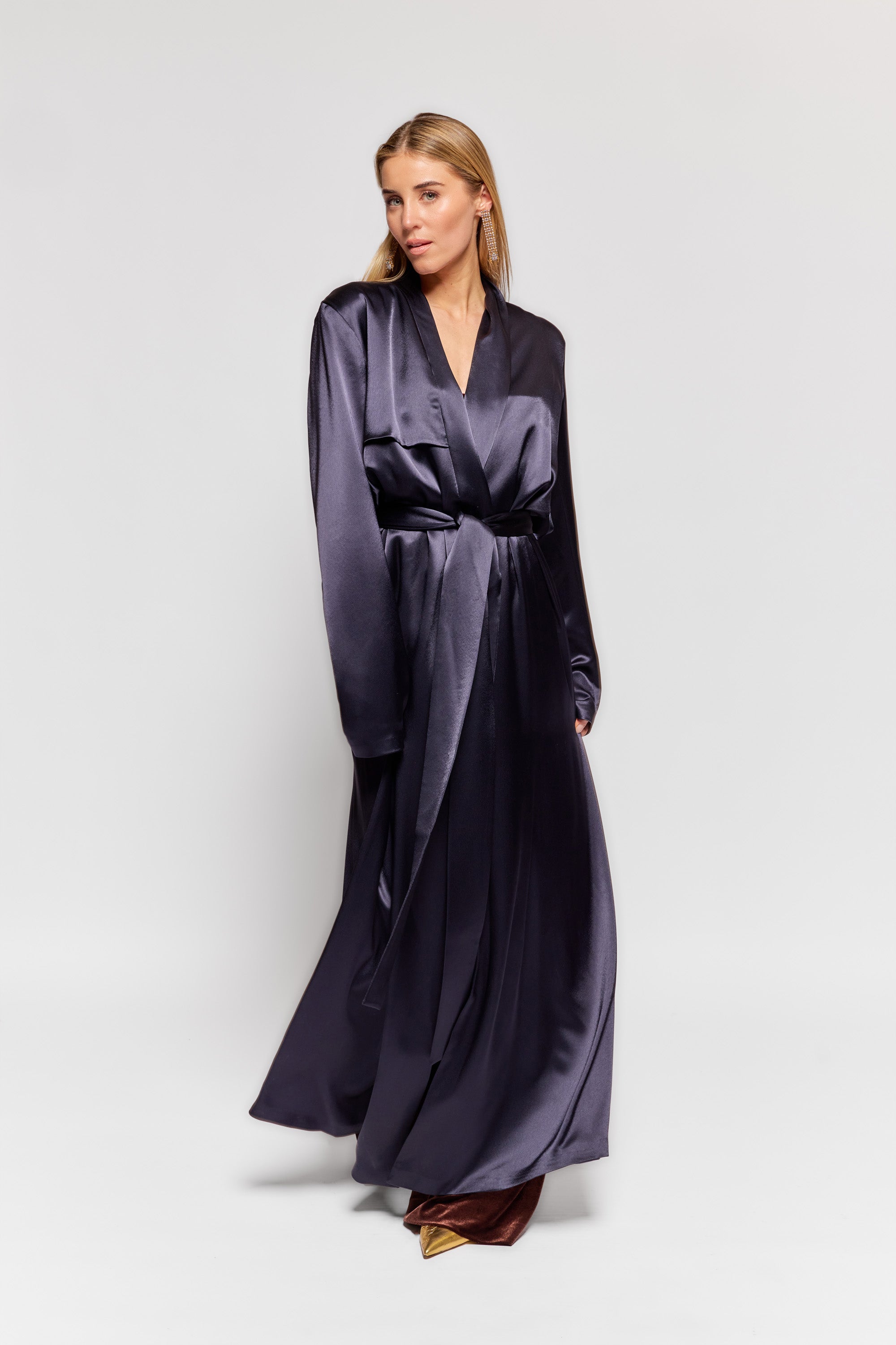Long satin coat