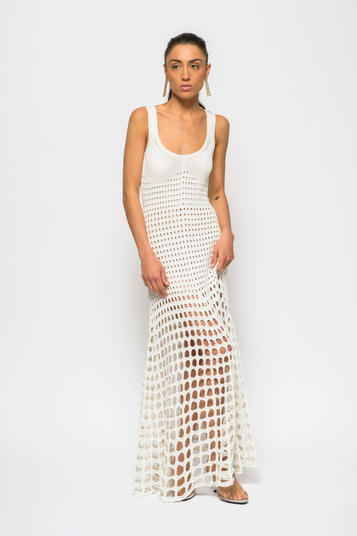 Chloe White Crochet Dress