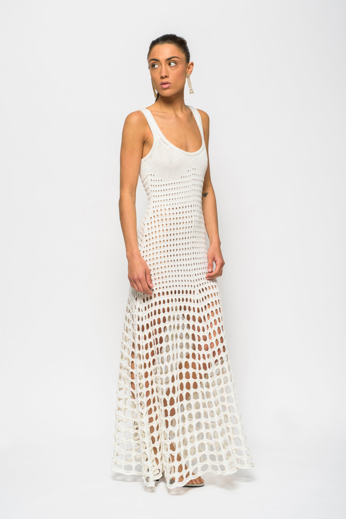 Chloe White Crochet Dress