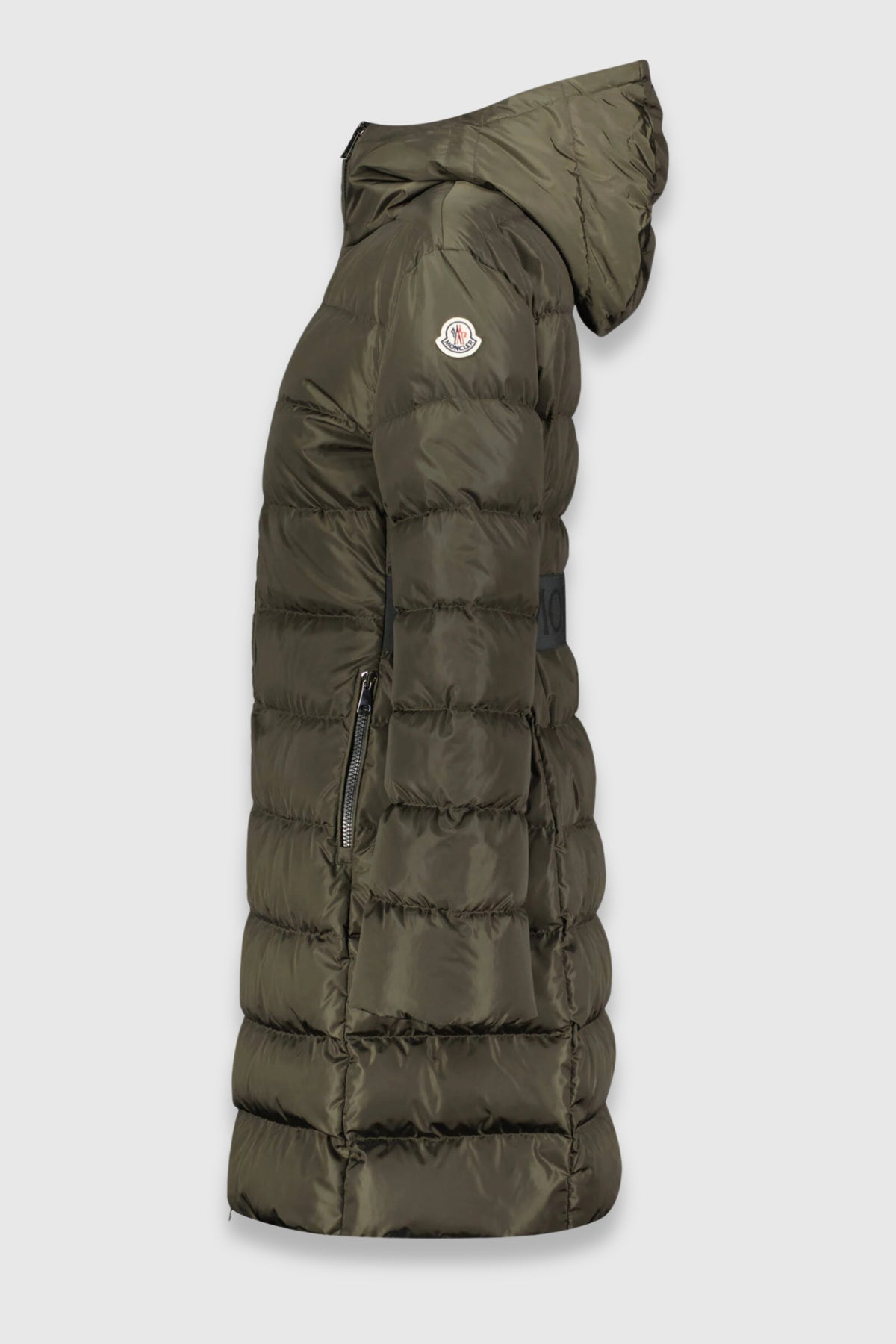 Moncler Khaki &#39;Dombes&#39; Longline Belted Jacket