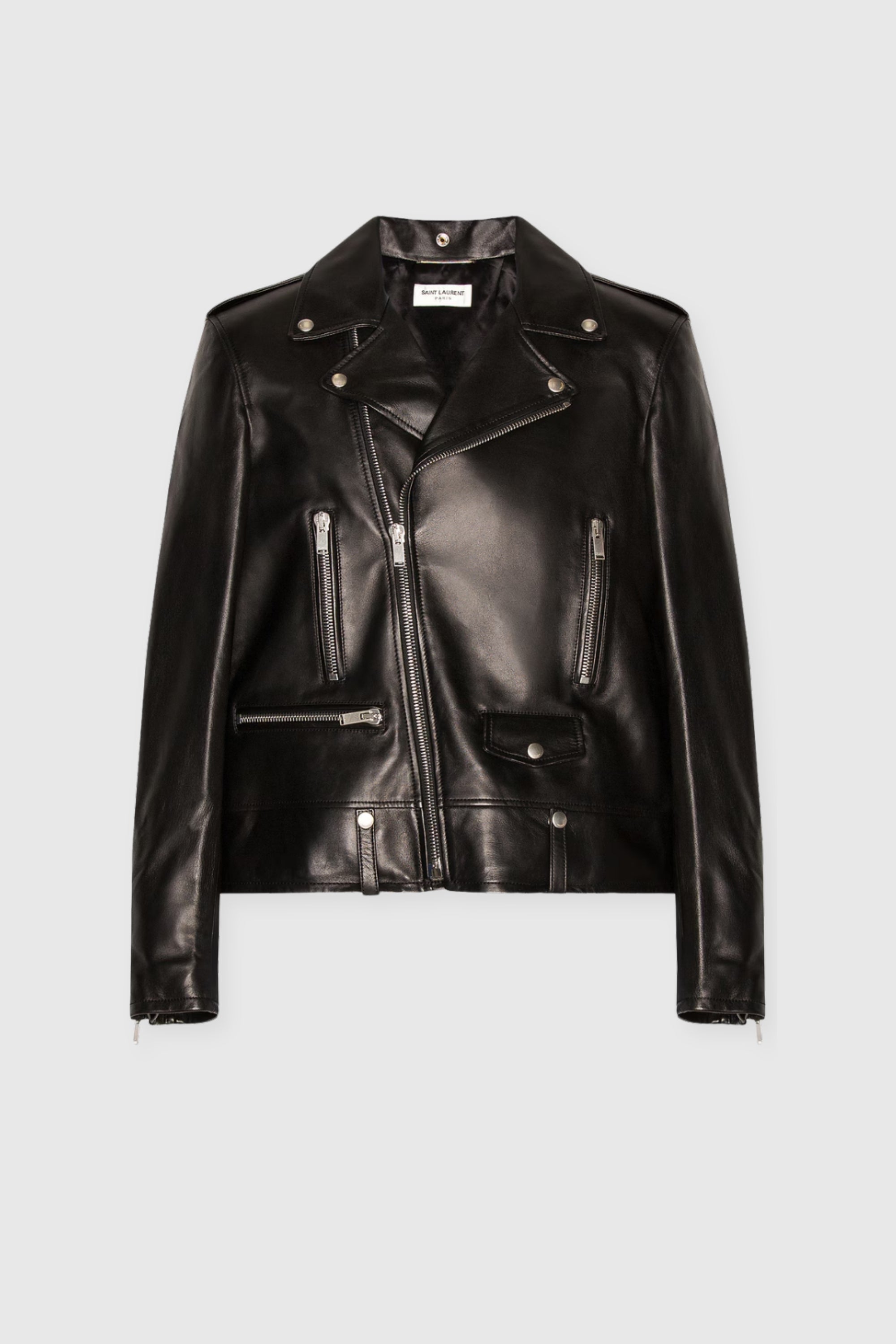 Saint Laurent Black Classic Biker Jacket Le Louvre