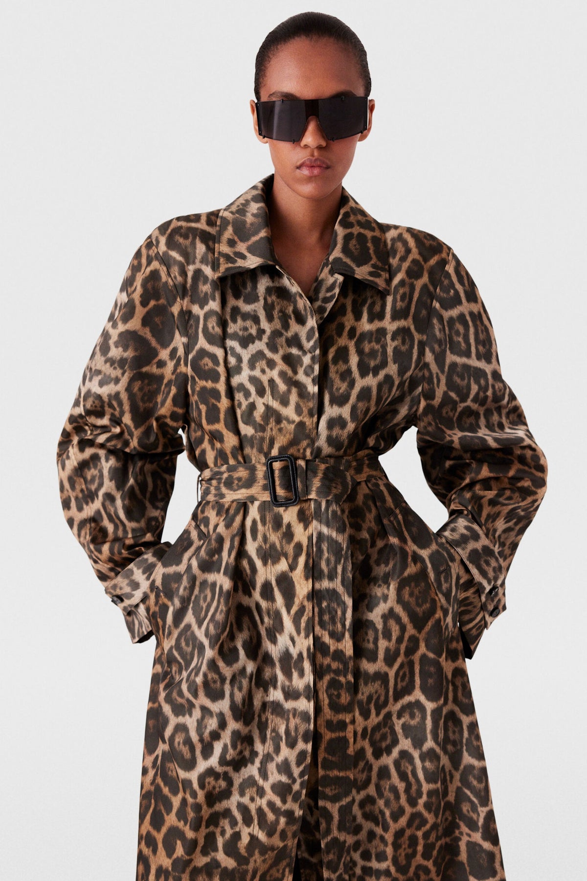 Stella McCartney Leopard Belted Trench Coat