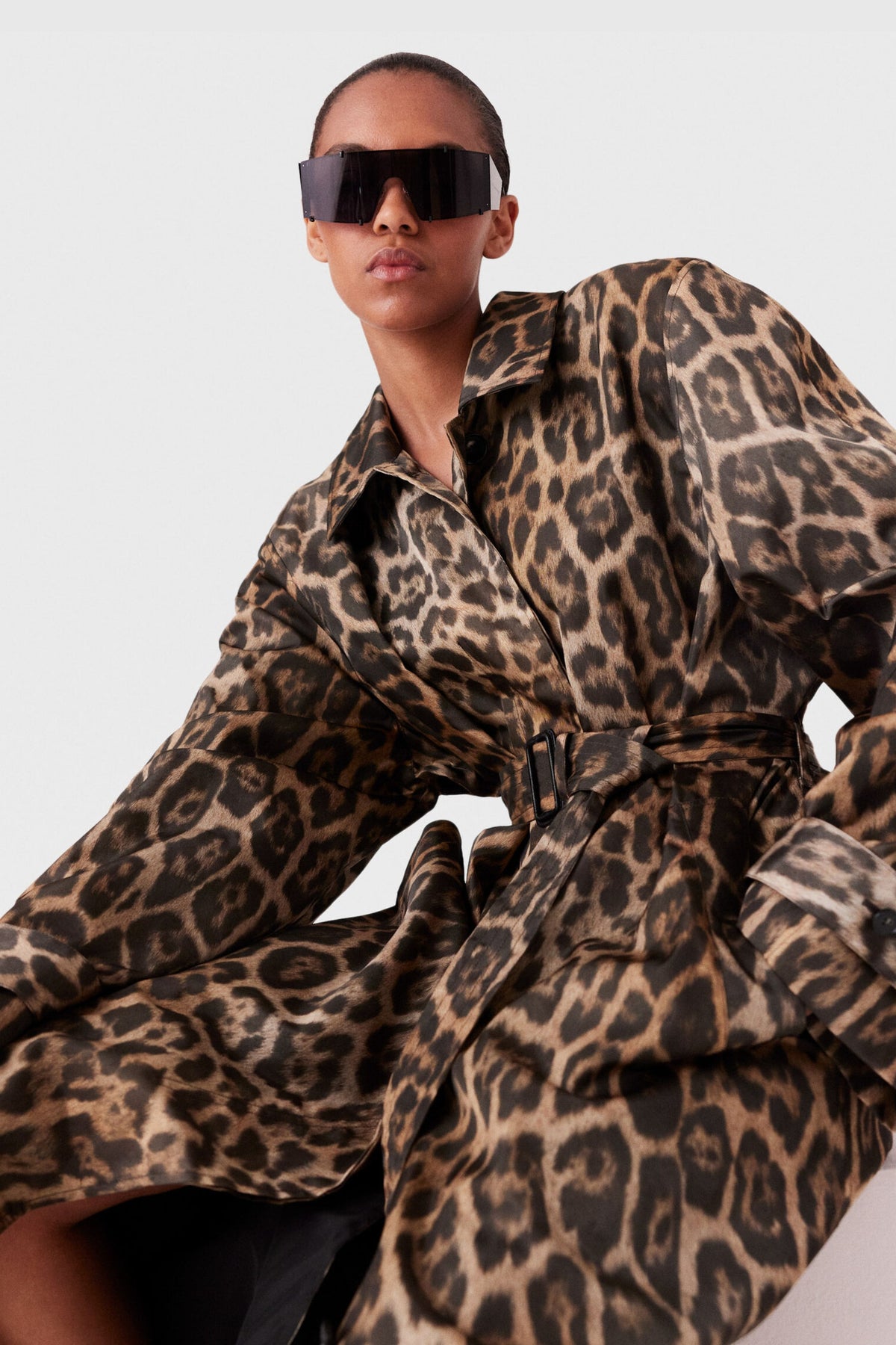 Stella McCartney Leopard Belted Trench Coat