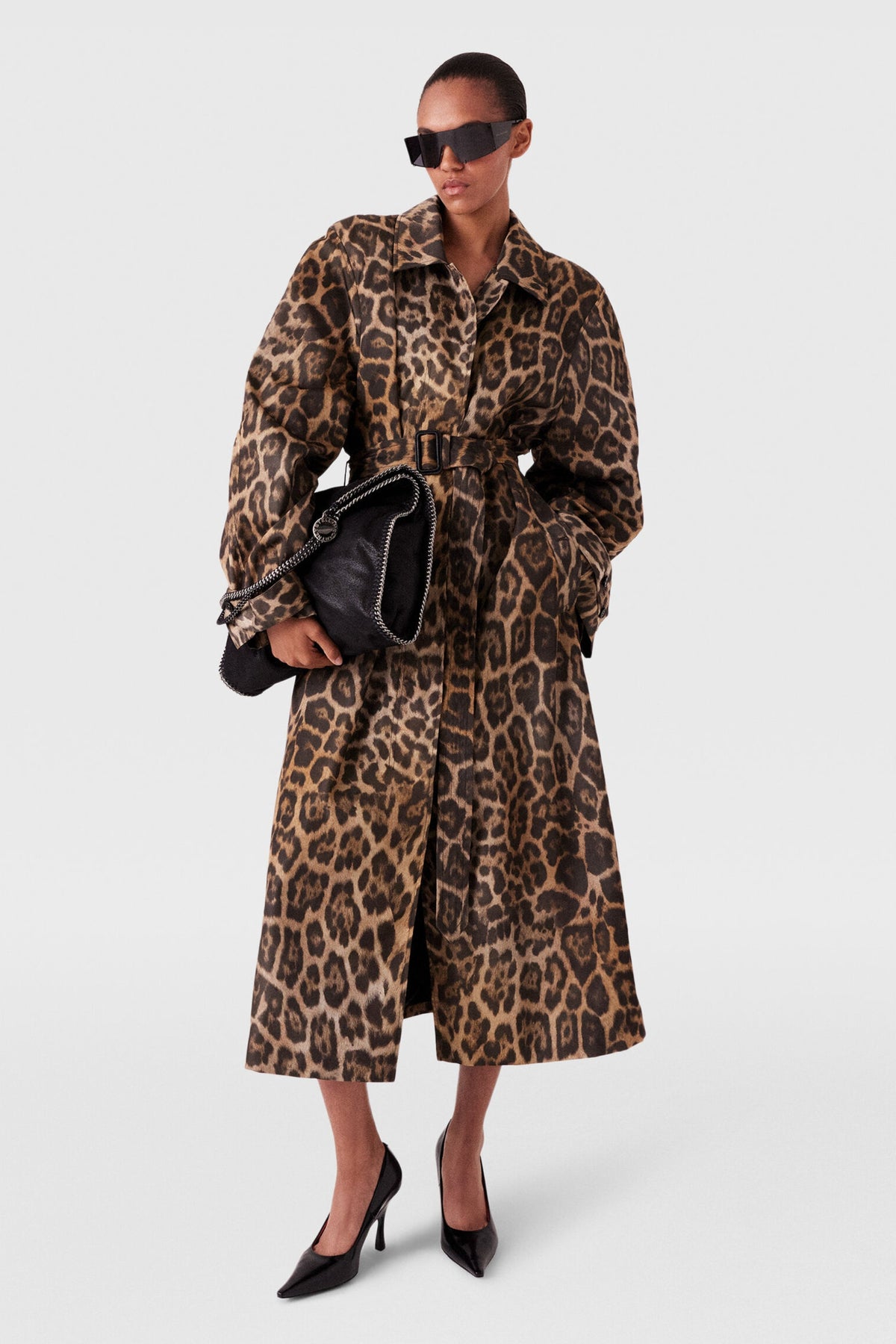 Stella McCartney Leopard Belted Trench Coat