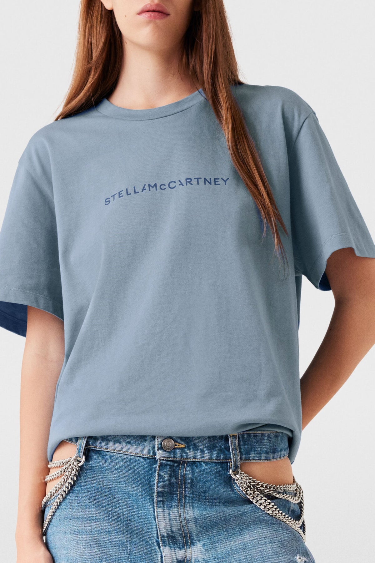 Stella McCartney Blue &#39;Iconic&#39; Logo Cotton T-Shirt