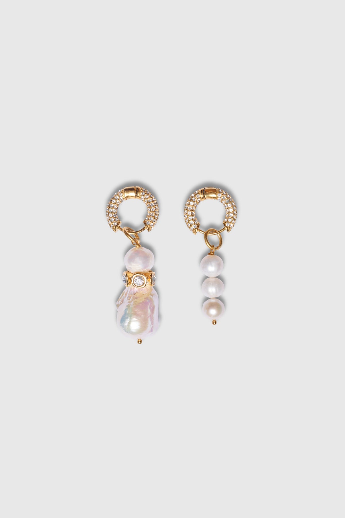 Timeless Pearly Mismatch Diamonté &amp; Pearl Drop Earrings