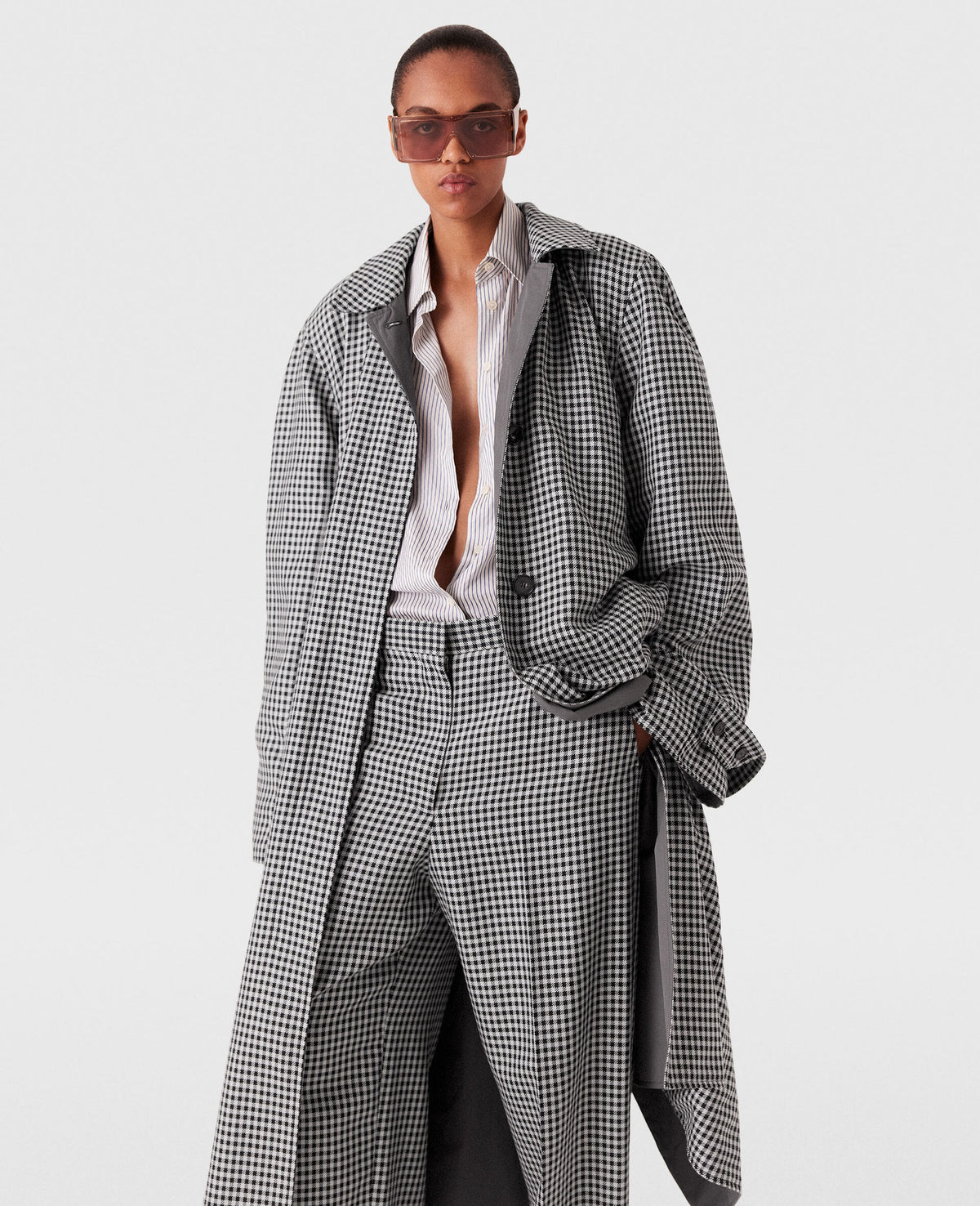 Stella McCartney Check Reversible Trench Coat