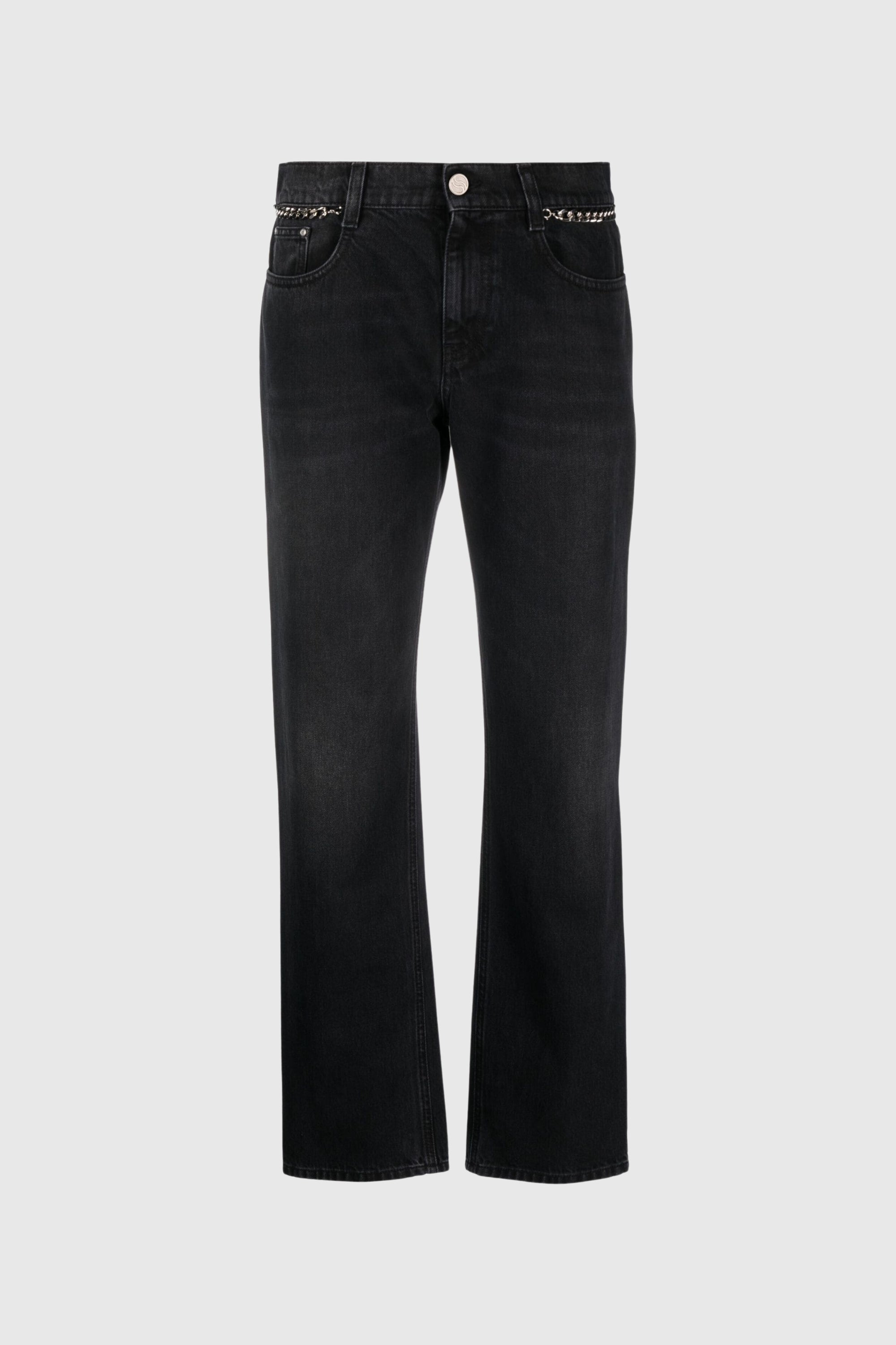 デニム・ジーパン STELLA MCCARTNEY Women Denim Pants 6D01813SPH441000 Black Women Black Falabella Flared Leg Jeans | Stella McCartney US