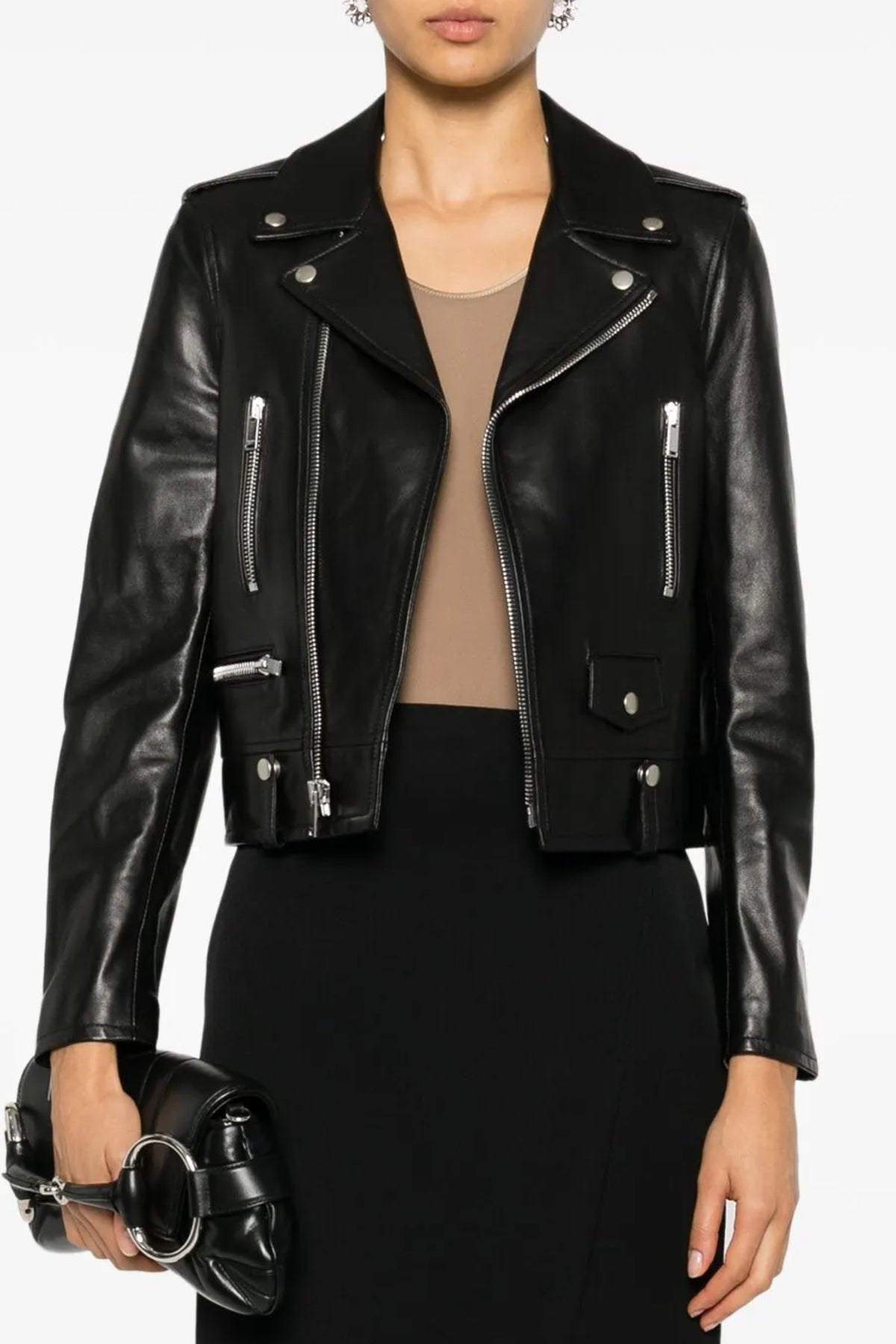 Saint Laurent Black Classic Biker Jacket