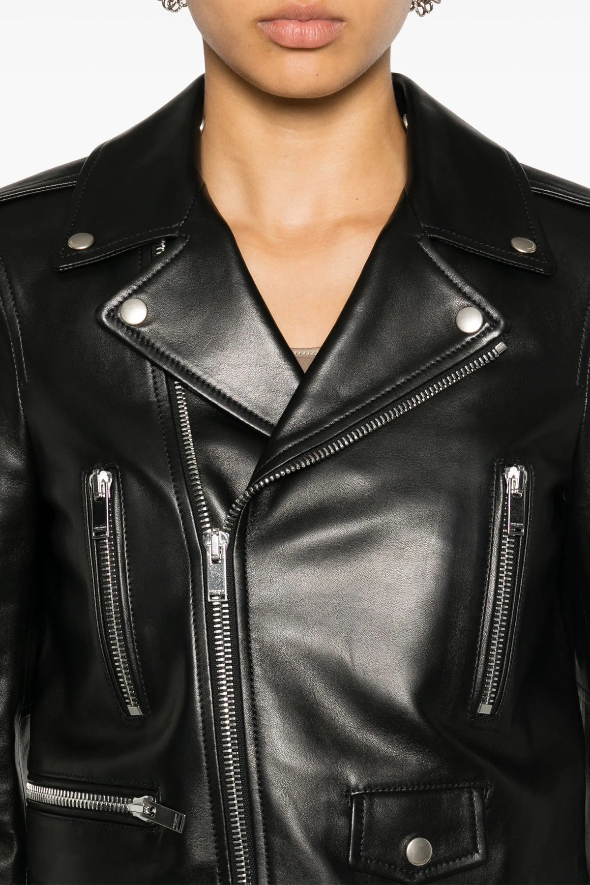 Saint Laurent Black Classic Biker Jacket