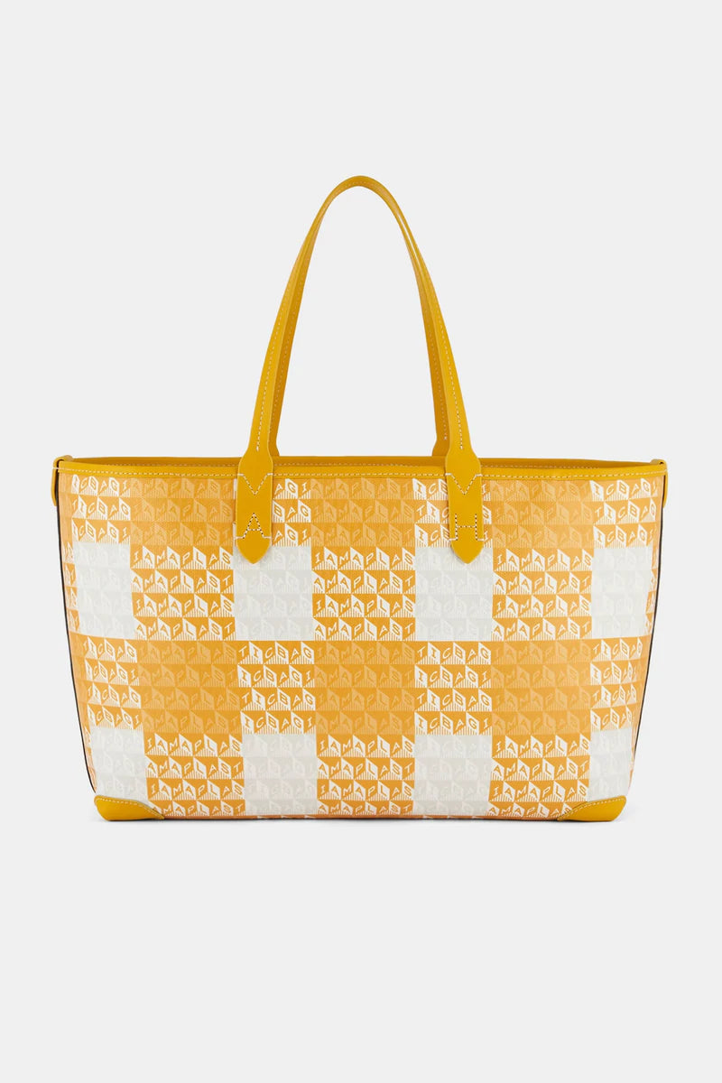Anya Hindmarch Large &#39;I Am A Plastic Bag&#39; Motif Tote in Honey Gingham