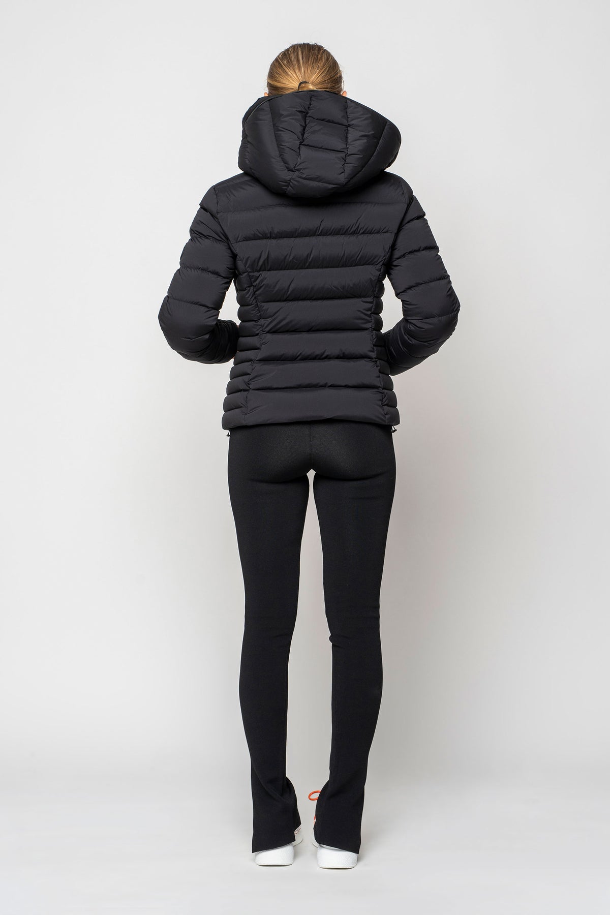 Moncler Matte Black Herbe Fitted Puffer Jacket With Hood
