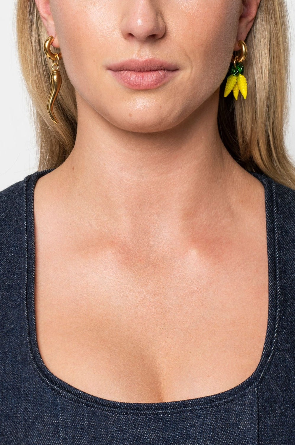 Timeless Pearly Yellow Corns &amp; Gold Chilli Earrings