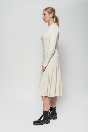 The Row White Gentwood Longsleeve Cotton Dress - Le Louvre