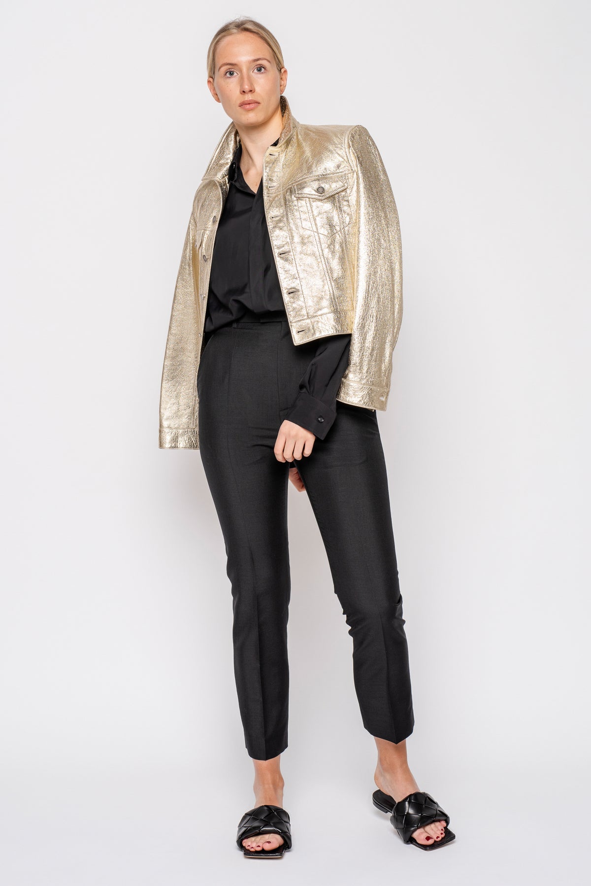 Saint Laurent Gold Denim Style Jacket