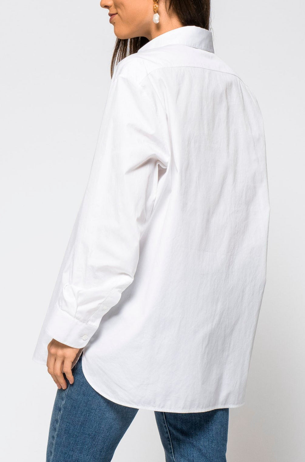 The Row White Big Sisea Cotton Shirt