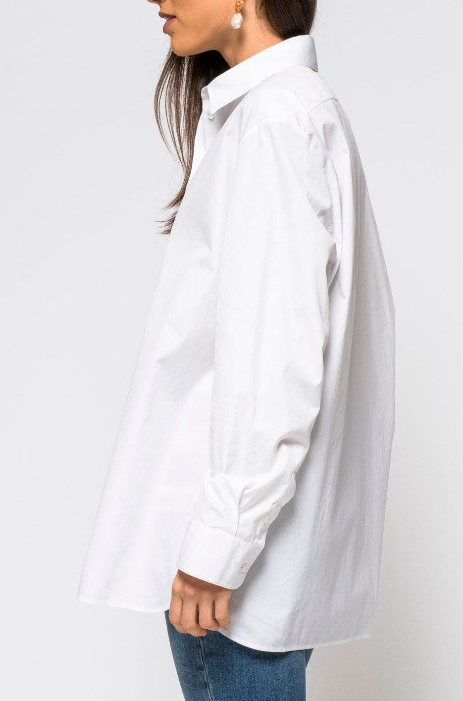 The Row White Big Sisea Cotton Shirt